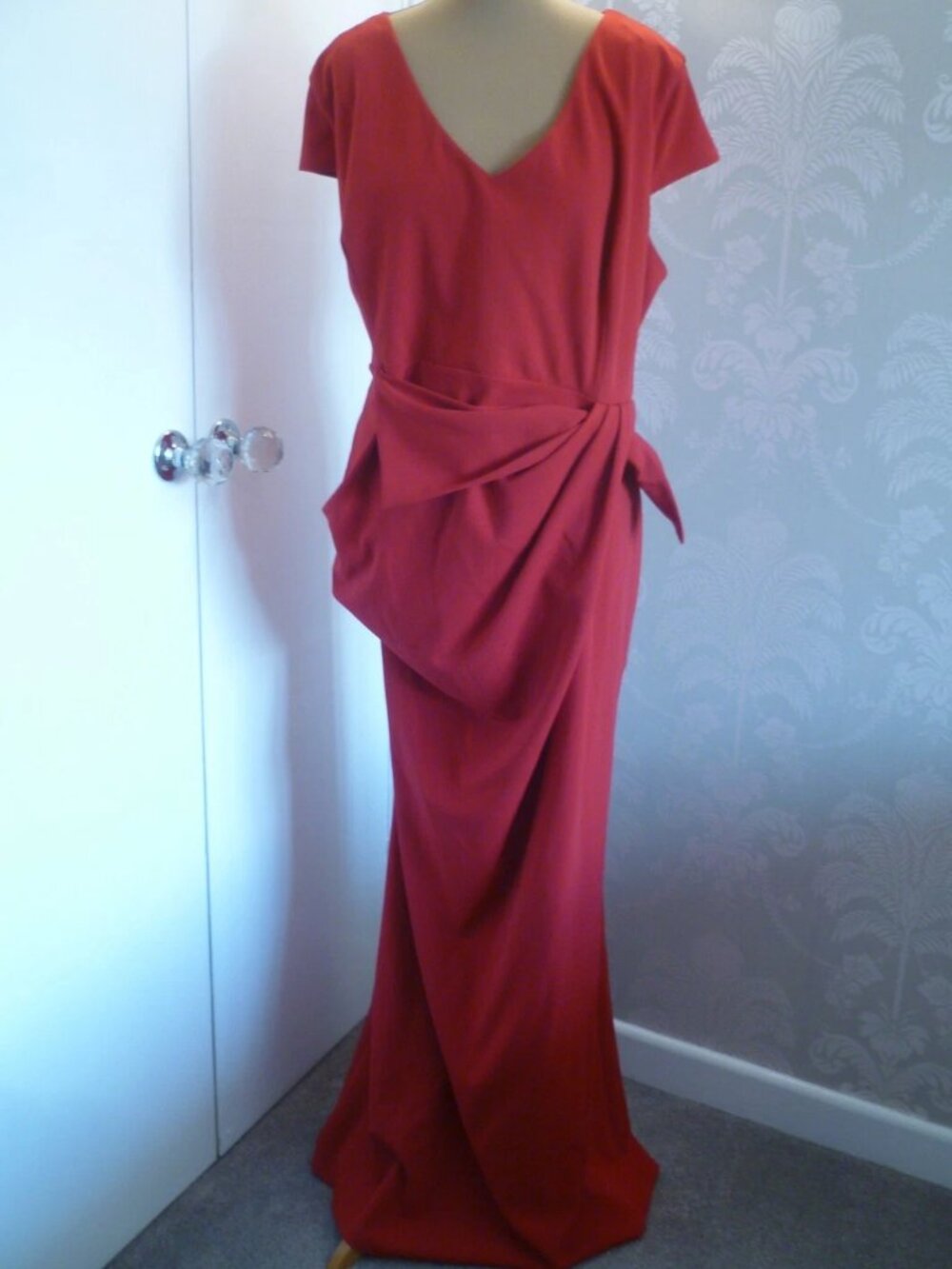 Red long evening dress